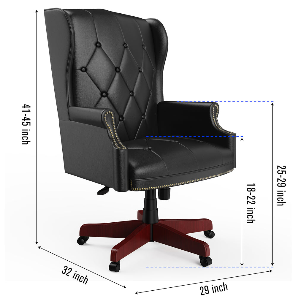 Black Ergonomic PU Leather High Back Office Chair U69816