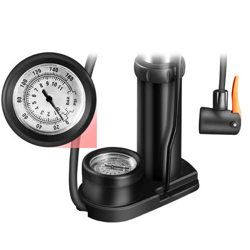 Mini Portable Bicycle Foot Pump with Pressure Gauge C606769