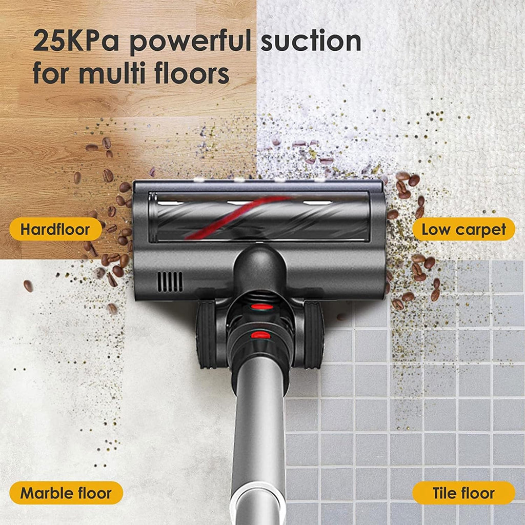 Cordless Vacuum Cleaner with Two Batteries, 25KPa Suction, Motorized Mattress Brush Z2259