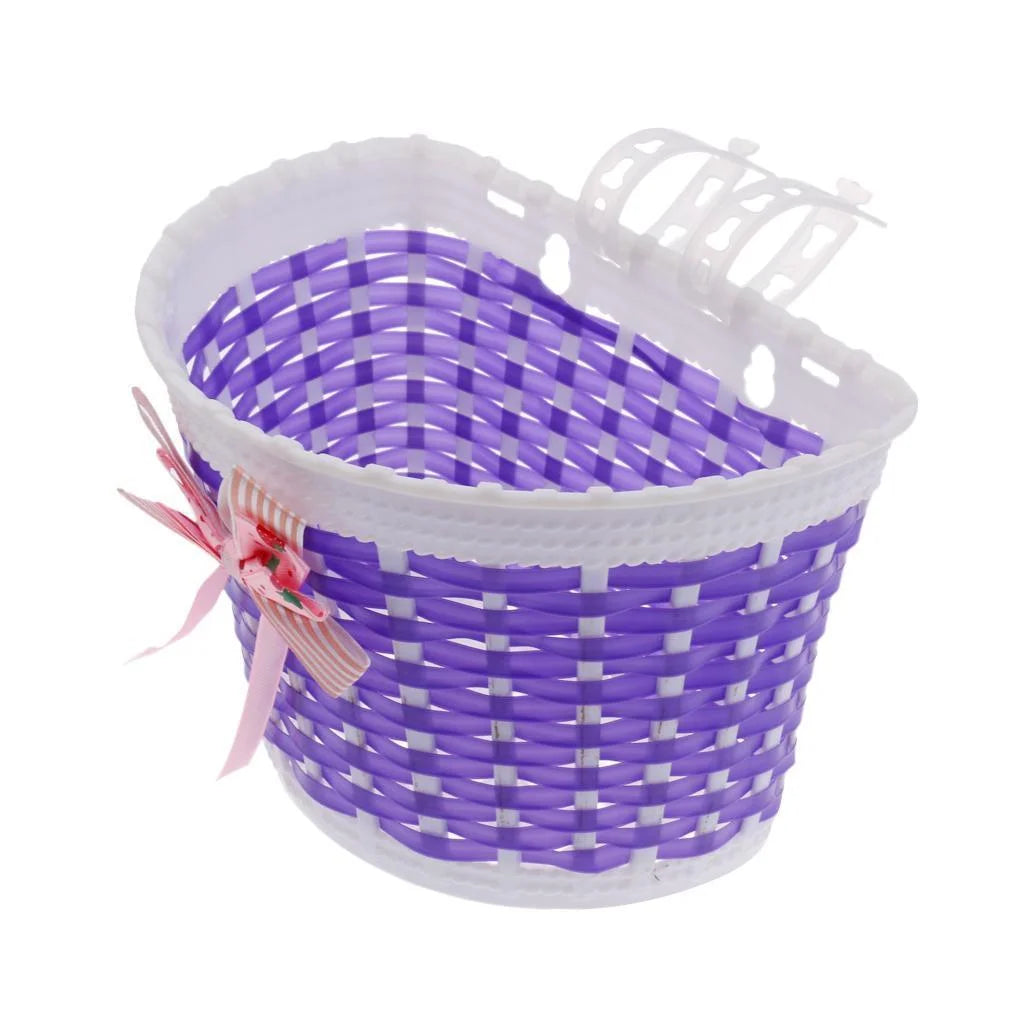 Bike Front Basket with Handlebar Grips Streamers Tassels Ribbons M270