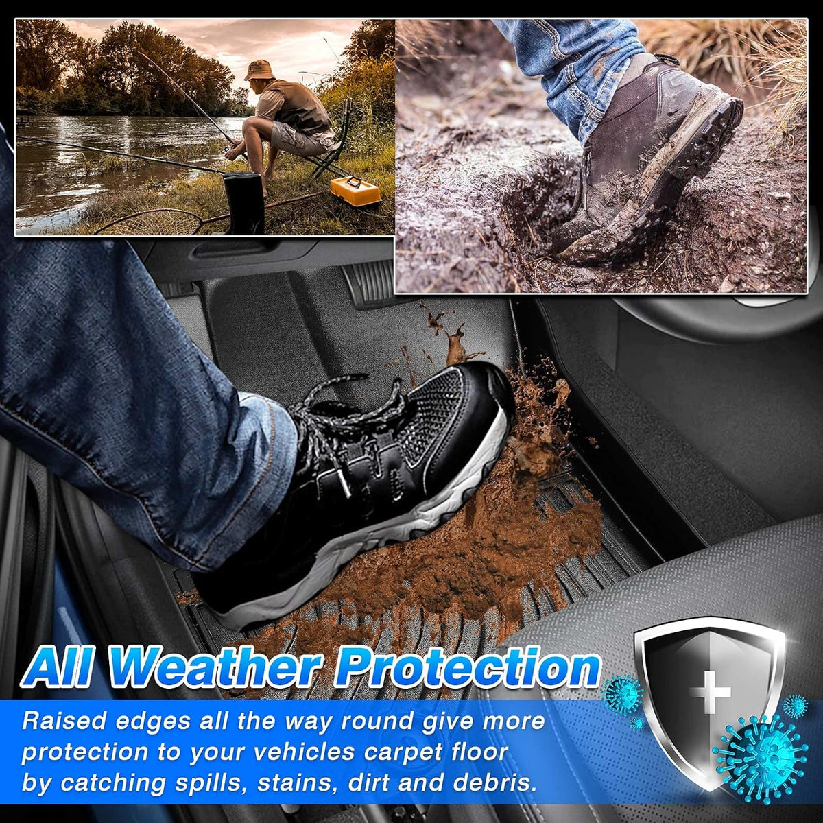 Custom Fit Floor Liners for Audi Q5 2009-2017 SQ5 2013-2017 All Weather TPE Floor Mats M69528
