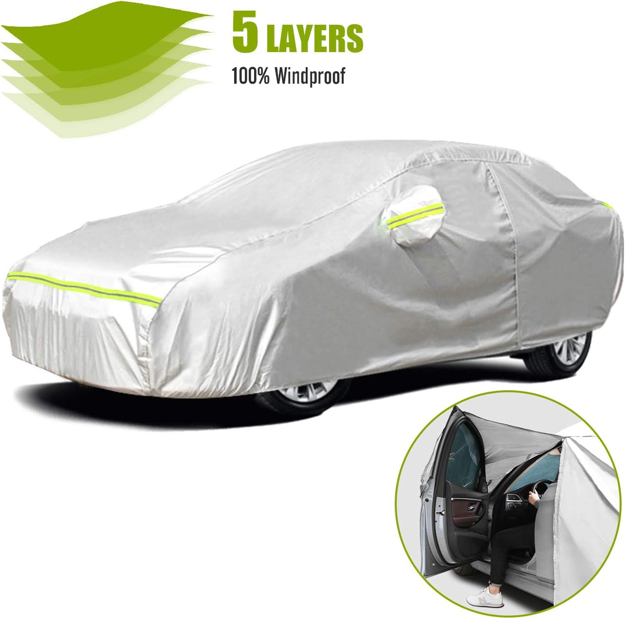 Car Cover SUV Cover 5 Layer Waterproof Windproof Dustproof Pack of 2 G739
