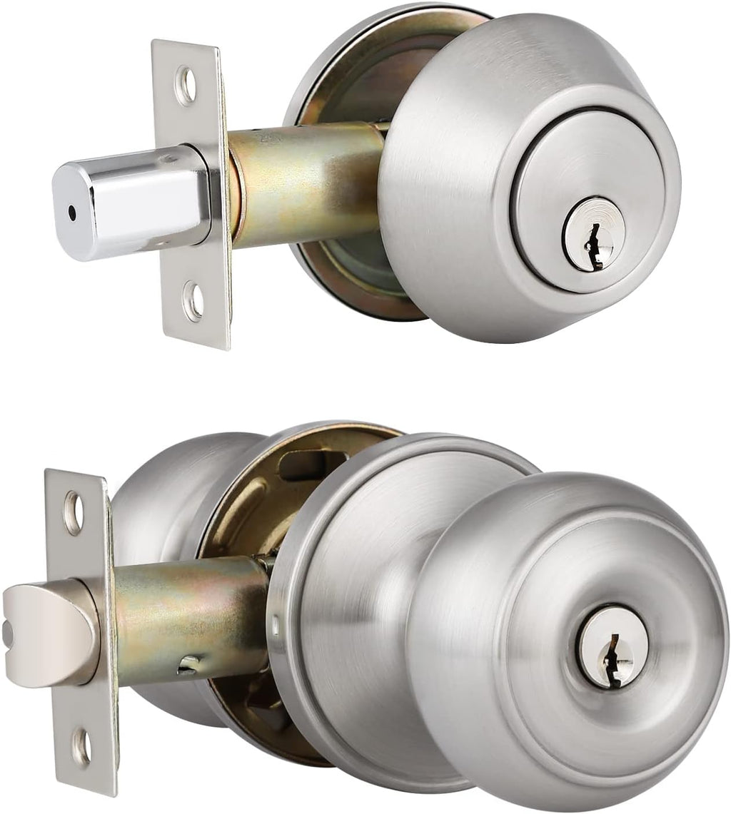 3 Pack Keyed Alike Oil Rubbed Bronze Door Knob and Deadbolt Set U21912