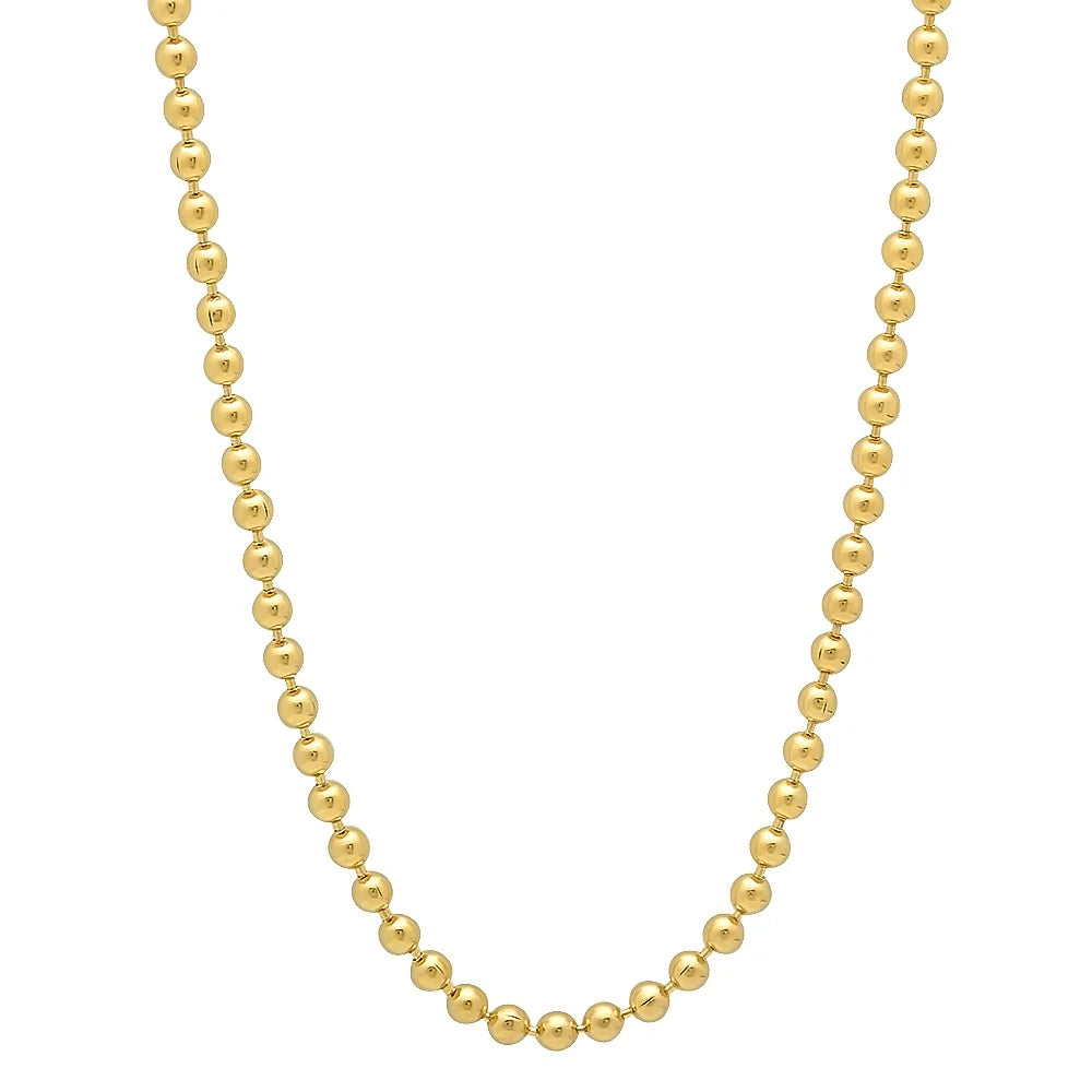 14k Yellow Gold Plated Ball Chain Necklace, 24 inches Z5720