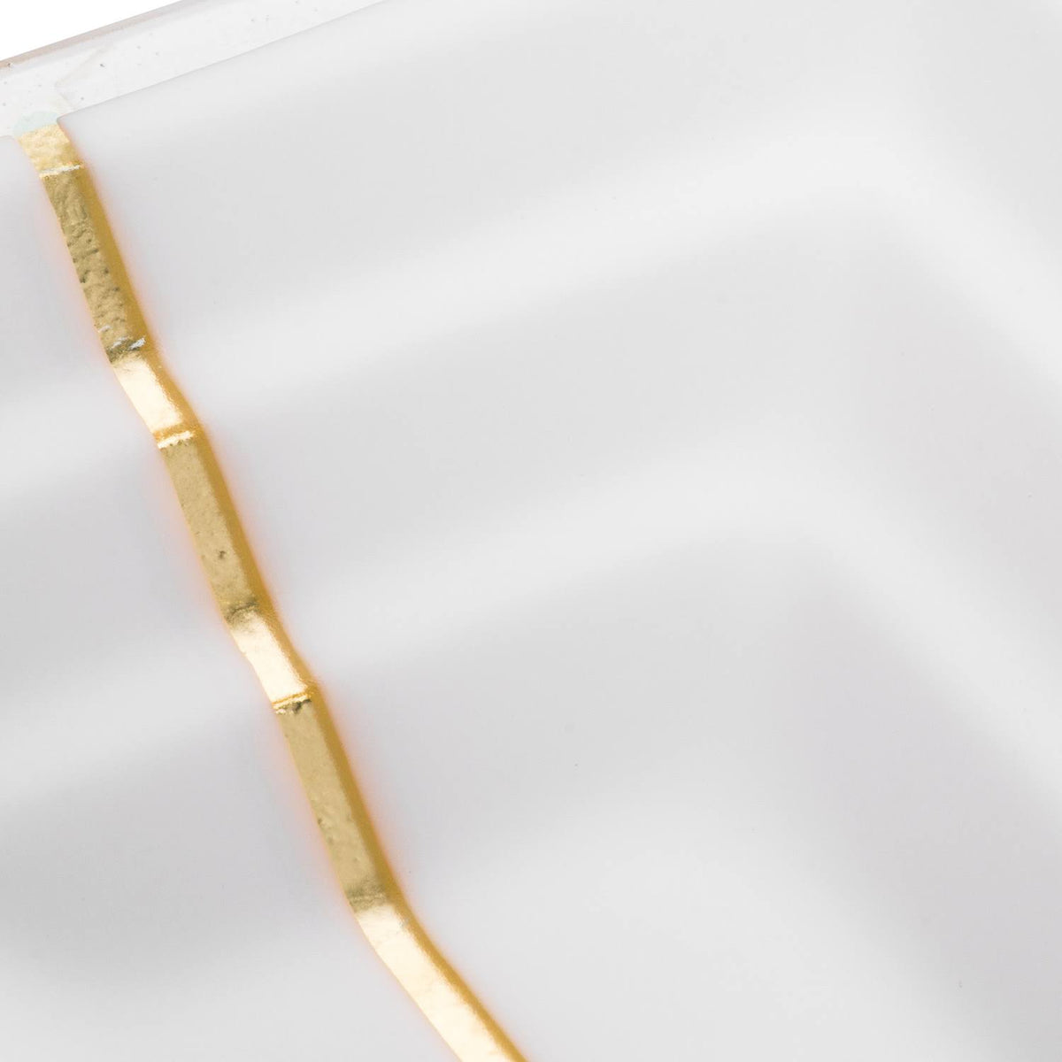 White Glass Rectangular Sink with Copper Accent S856