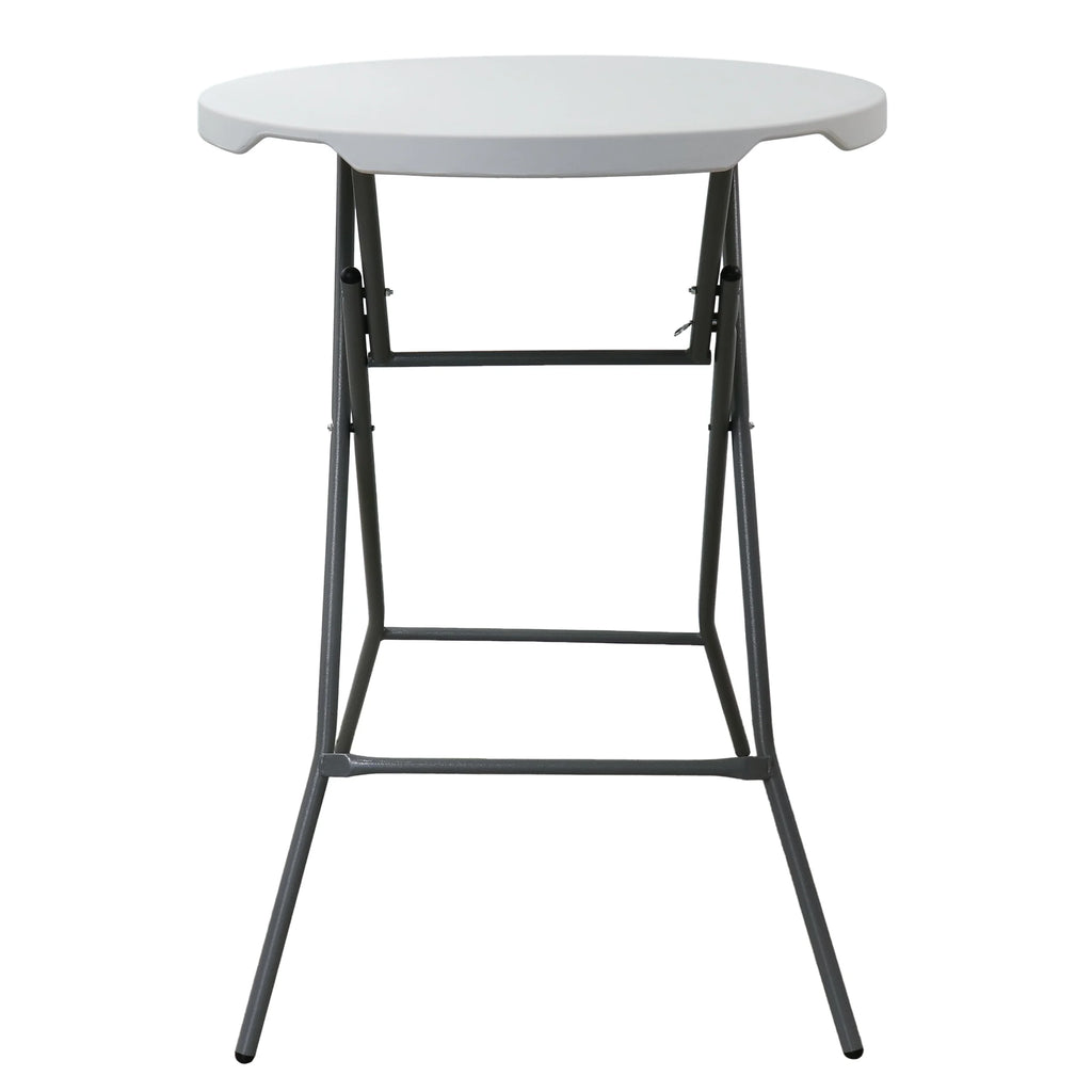 31 Inch Plastic Round Folding Bar Table in White A161410
