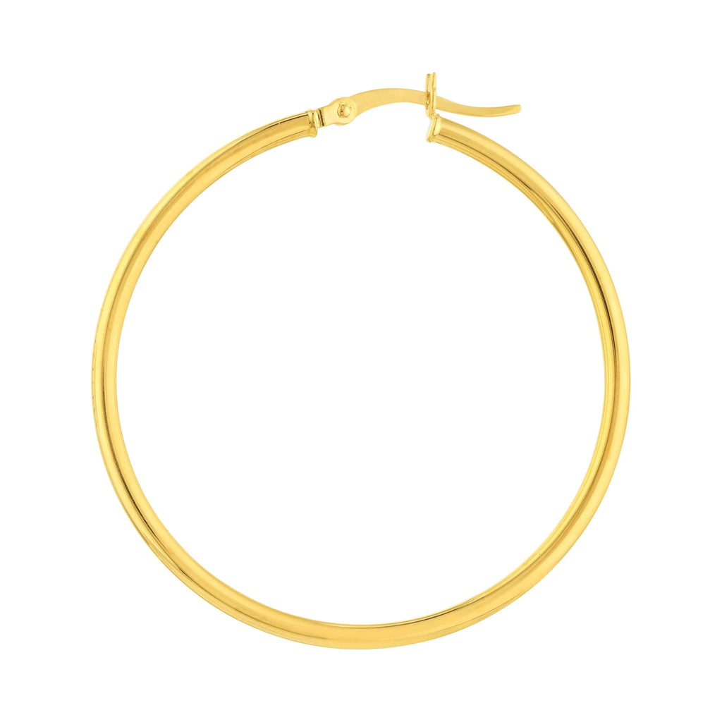 10K Yellow Gold High Polished Hoop Earrings C4308