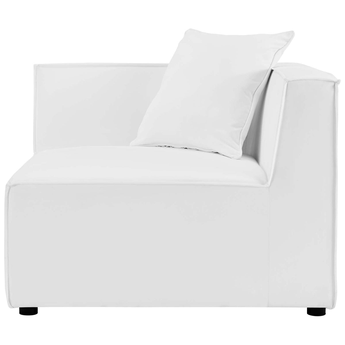 White Fabric Outdoor Loveseat Chaise Sofa R71276