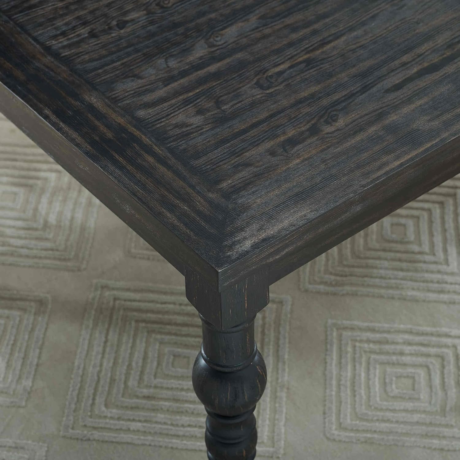 5-Piece Solid Wood Dining Table Set with 4 Upholstered Chairs T5799