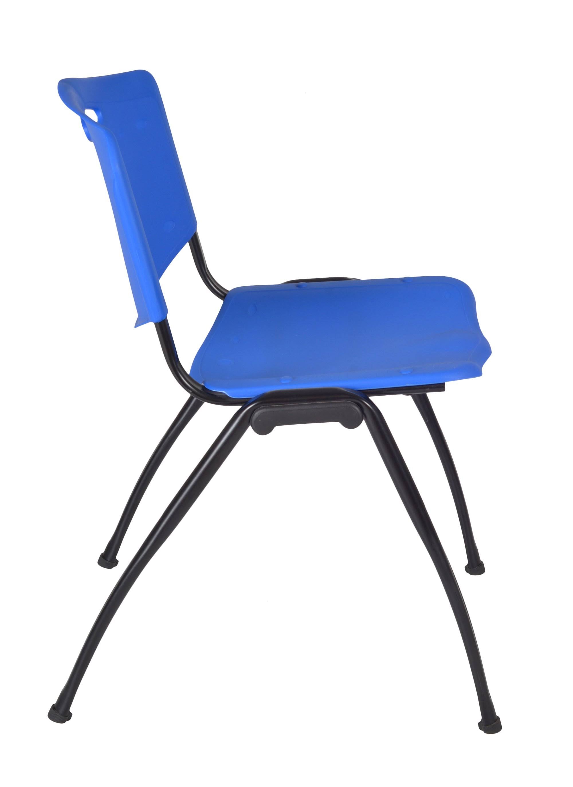 Grey Training Table and 3 Blue Stack Chairs I3807
