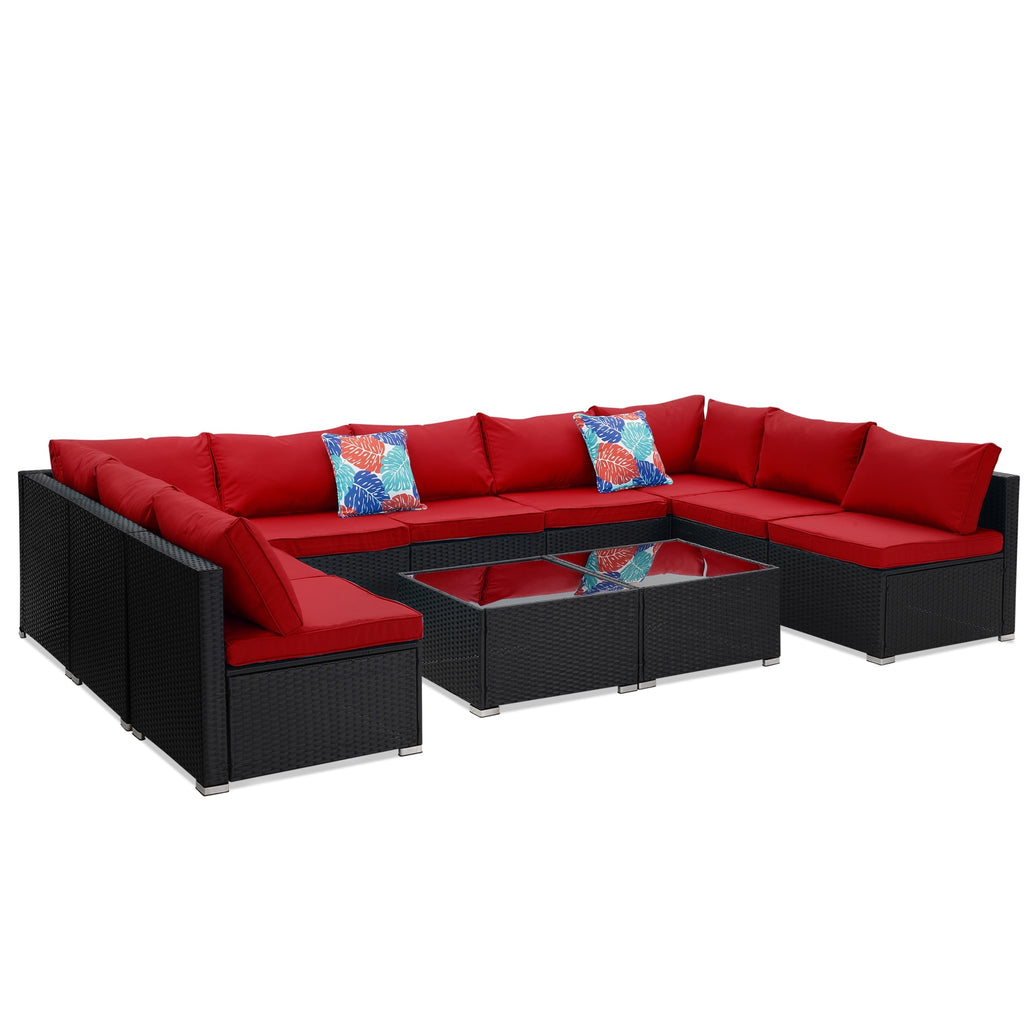 Antique White Rattan Sofa Sectional Set M386