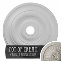 26 1/2x22OD x 3 5/8x22ID x 1 1/2x22P Ceiling Medallion Hand-Painted Pot of Cream Crackle U41082
