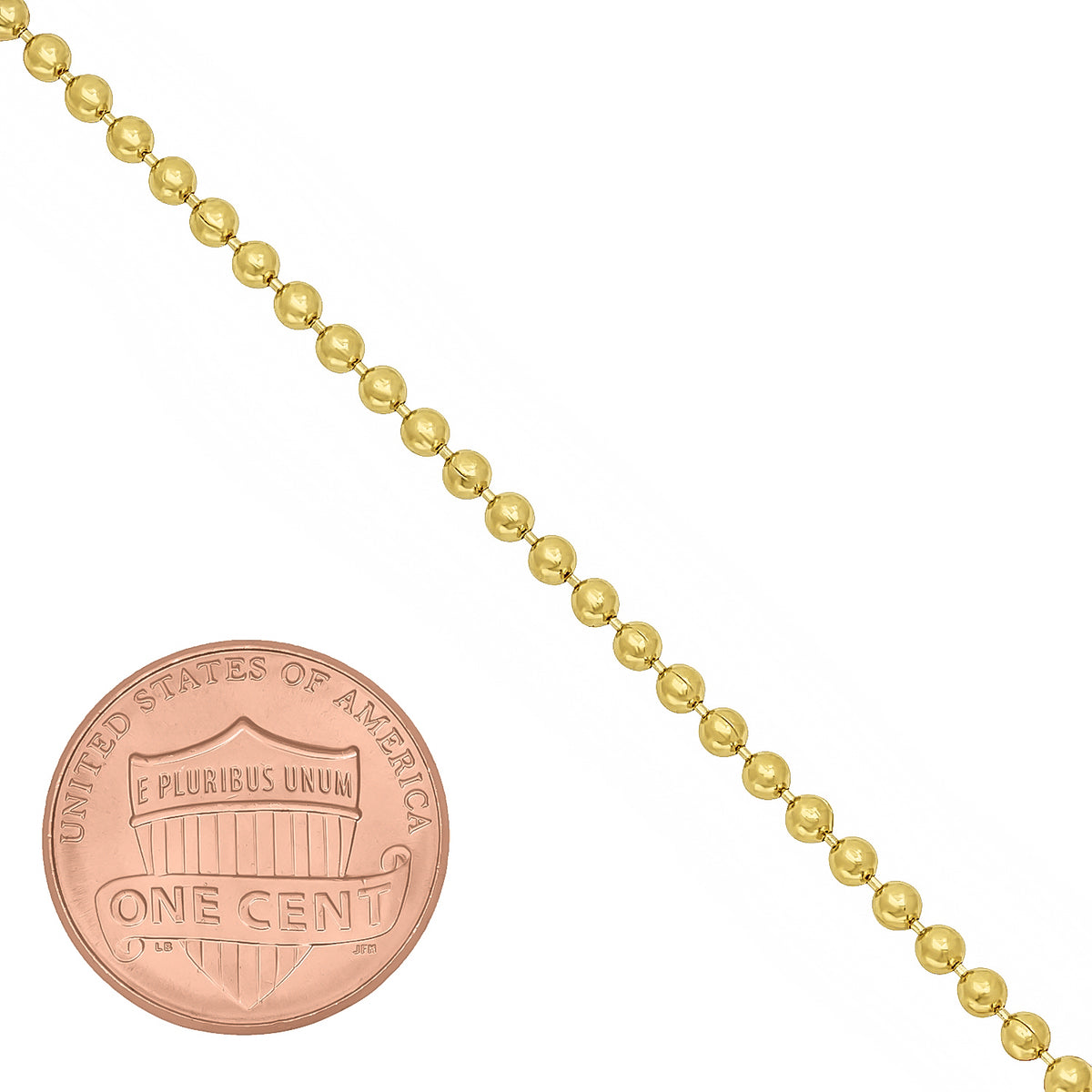 14k Yellow Gold Plated Ball Chain Necklace, 24 inches Z5720