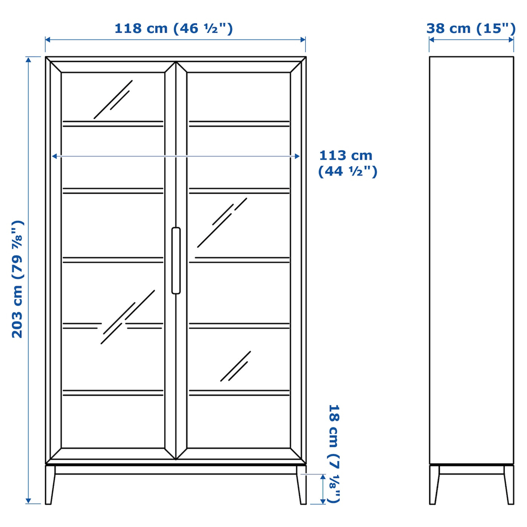 Brown Glass-Door Cabinet Y928995