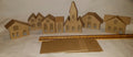 Set of 6 Mini Vintage Cardboard Houses N149816