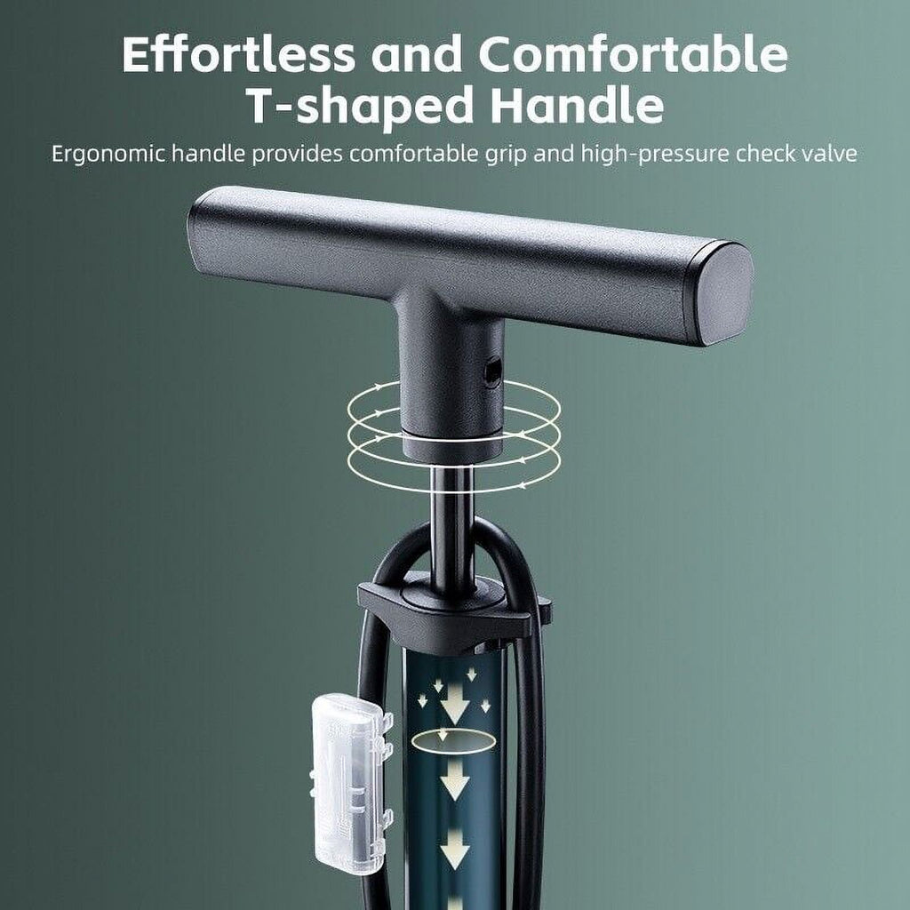160psi High-Pressure Bike Floor Pump with Gauge Y555