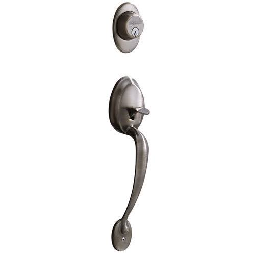 Satin Nickel Double Cylinder Handleset with Trim T501438