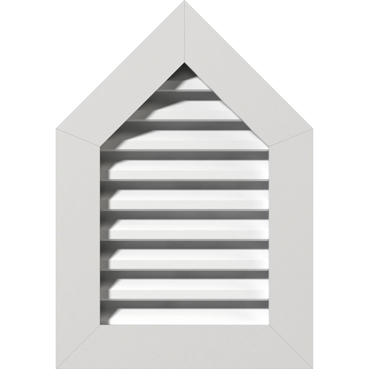 14 inchw x 36 inchh Peaked Top Gable Vent, 12/12 Pitch, PVC X752