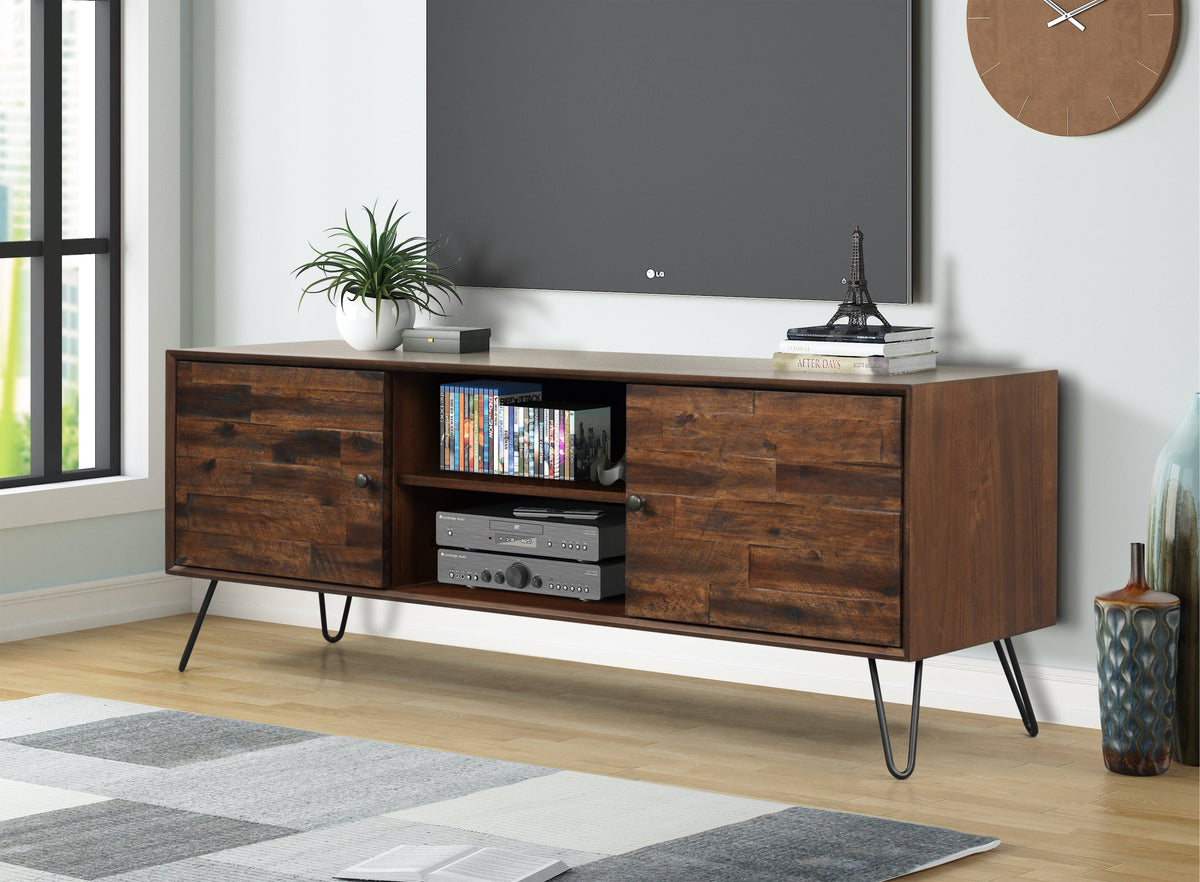 Dark Brown 2-Door 2-Shelf Media Console D200
