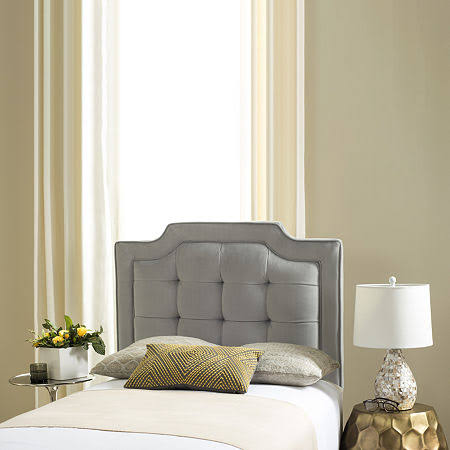 Pewter Twin Tufted Velvet Headboard D349906