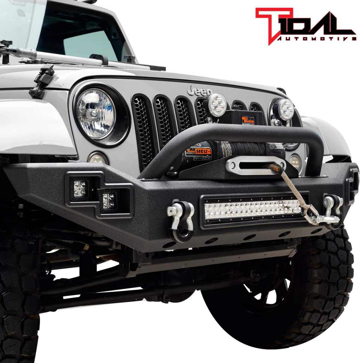 LED Front Bumper with Winch Plate for Wrangler JK Z26475