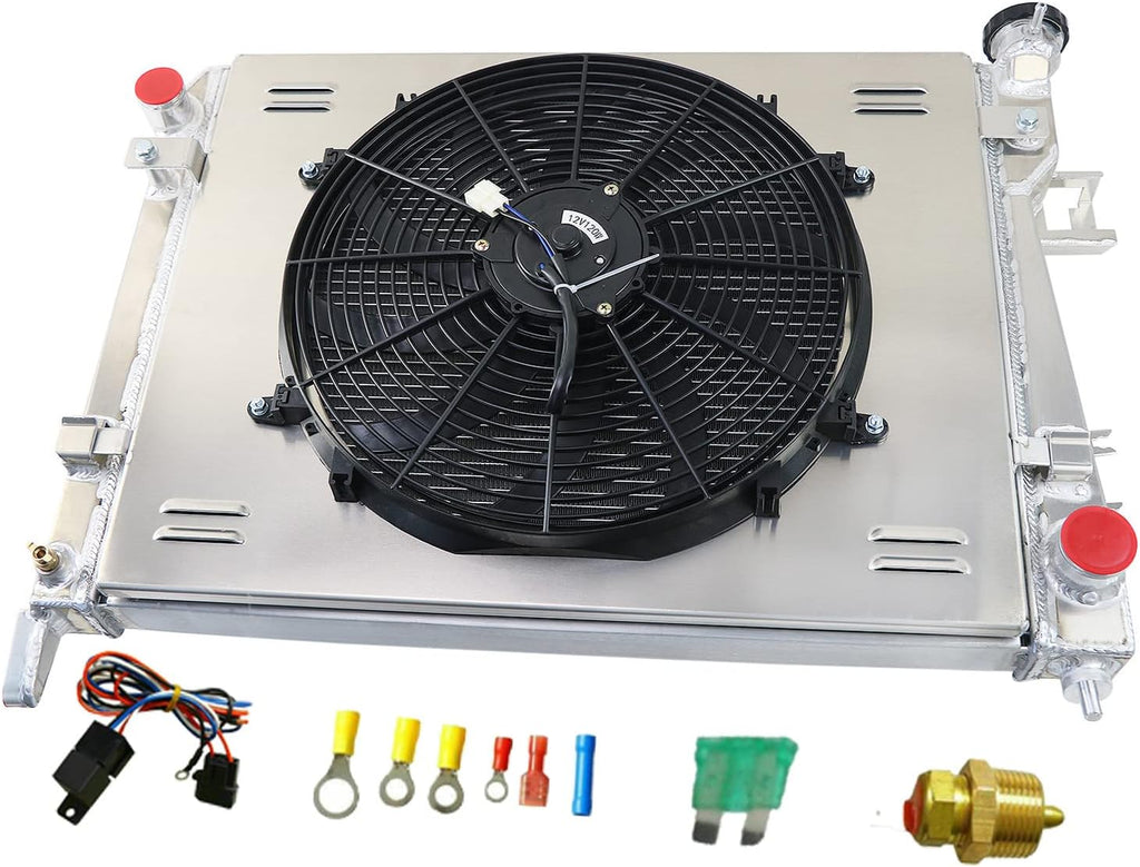 3 Row Aluminum Radiator Shroud Fan Relay J2729