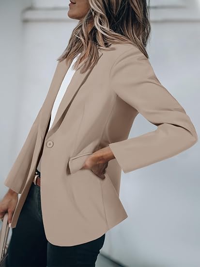 Womens Open Front Long Sleeve Blazer N3655