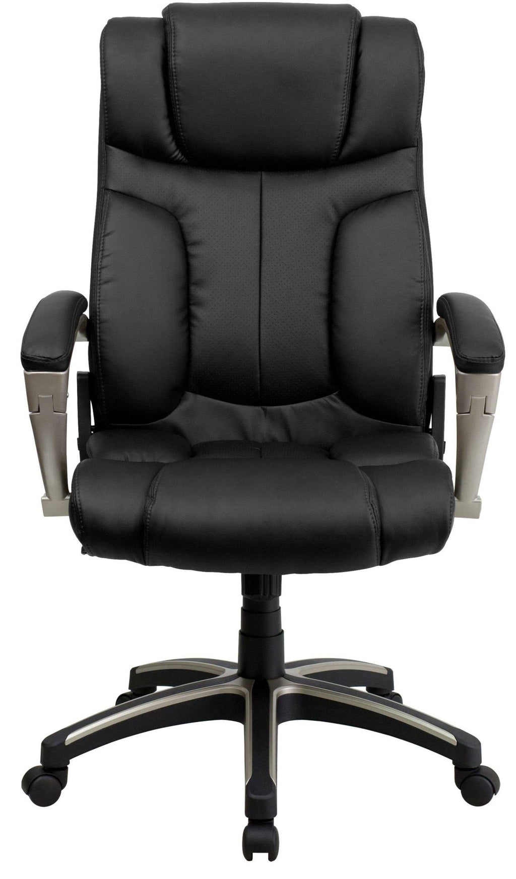 High Back Folding Black Leather Executive Swivel Office Chair N7950