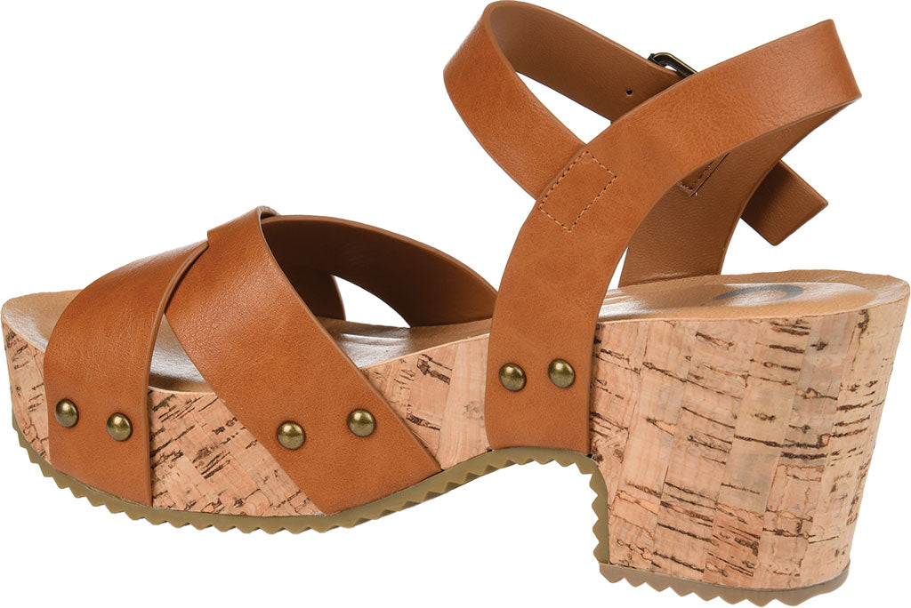 Tan Faux Leather Platform Sandal I419588