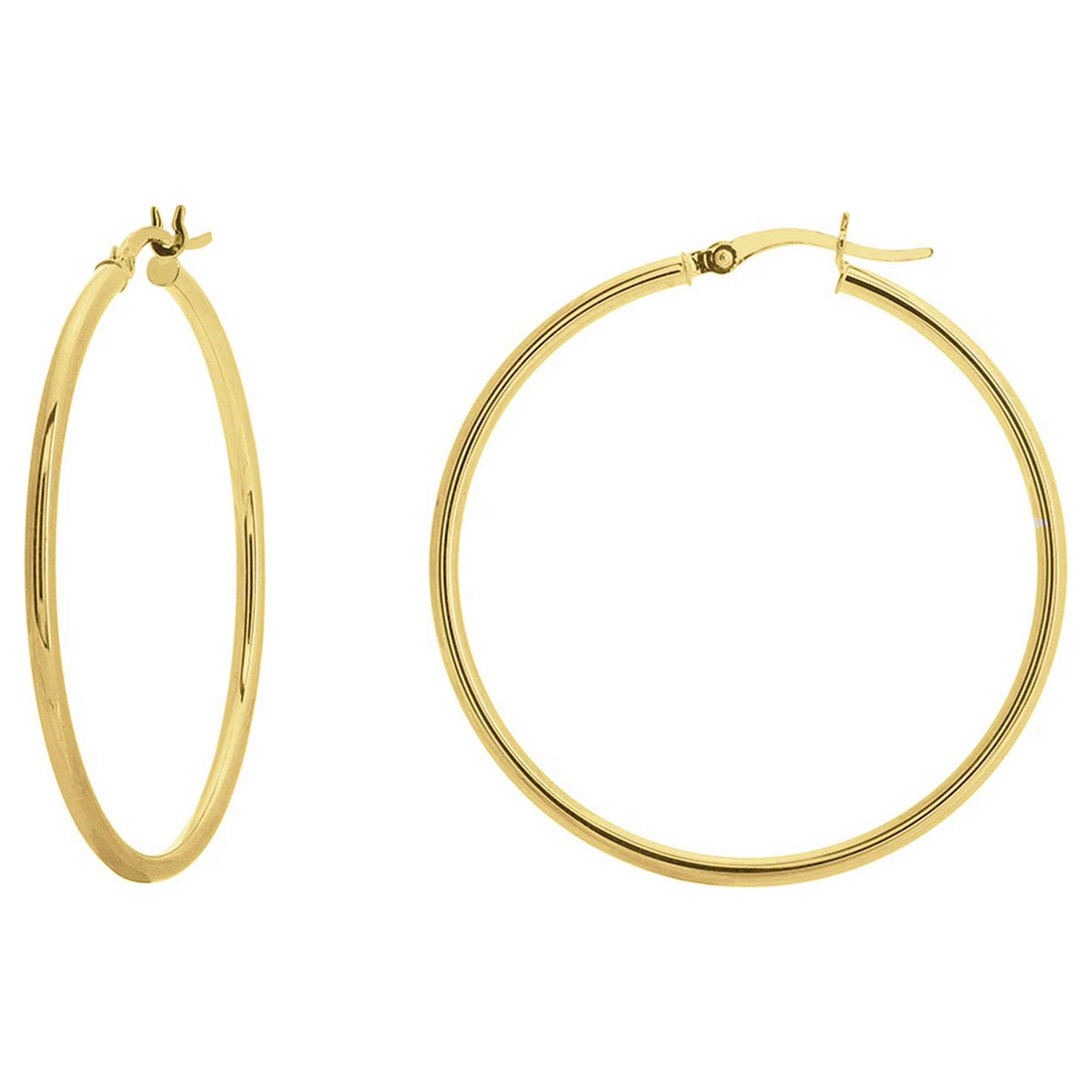 10K Yellow Gold High Polished Hoop Earrings C4308