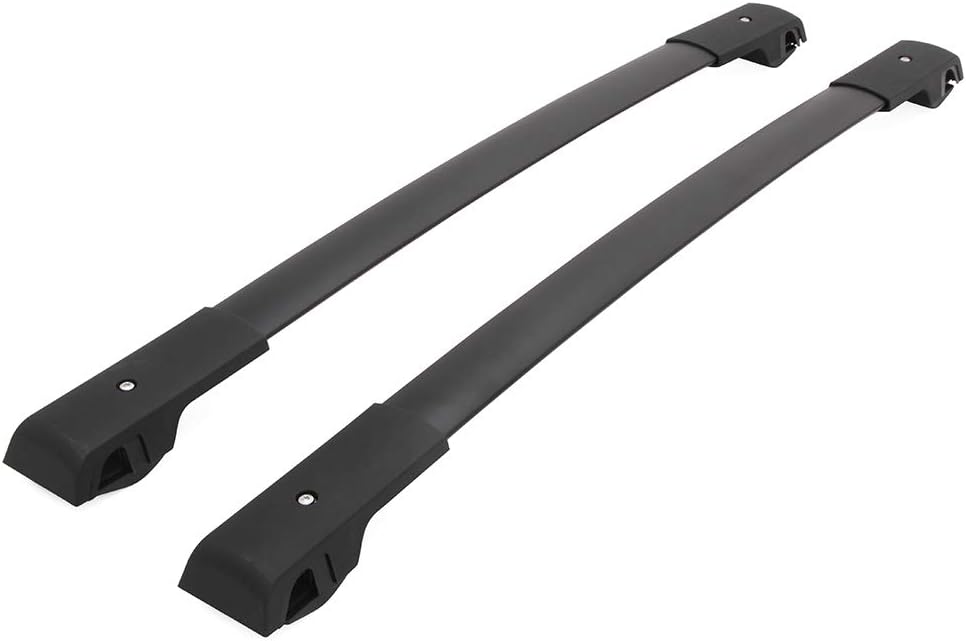 Black Pack of 2 Roof Rack Side Rails Cross Bars A54657