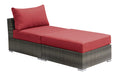 Red Resin Wicker Modular Sofa Set, 2pc K95692