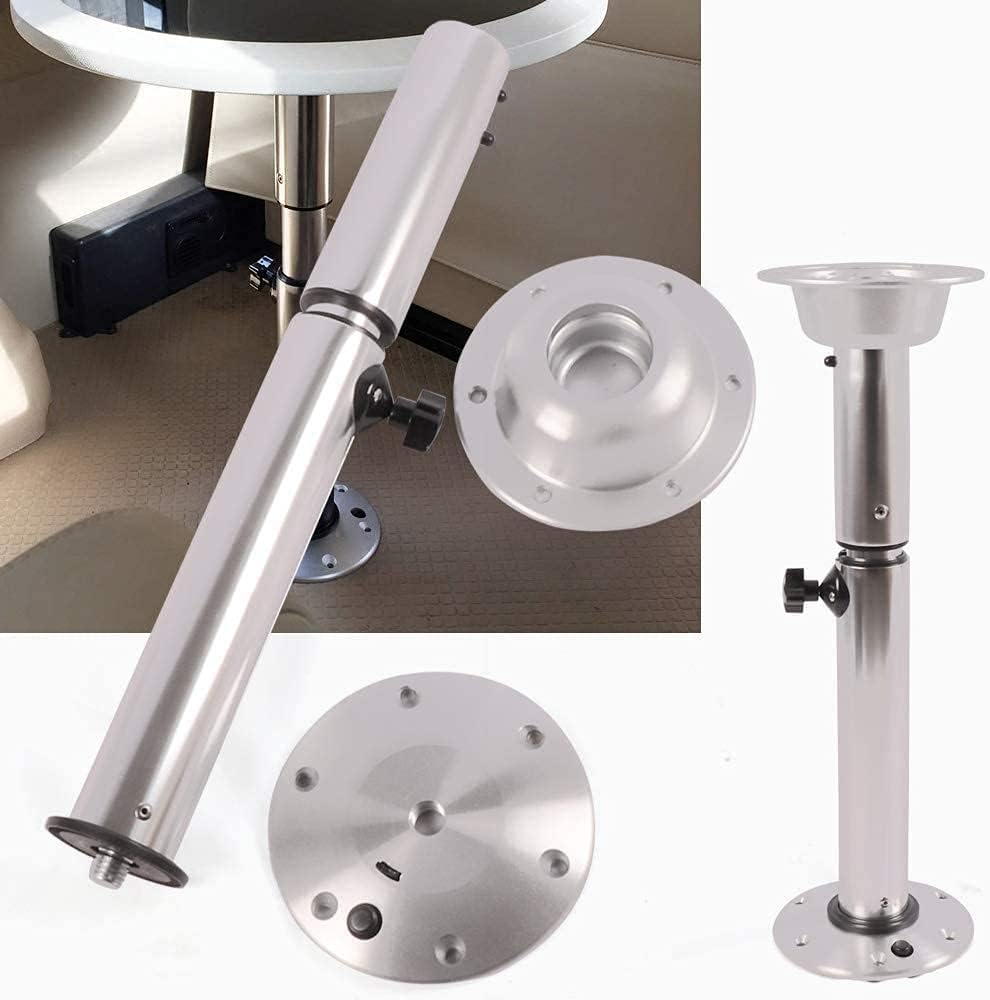 Adjustable Table Pedestal Stand 22-28 Inch Aluminum Finish Removable Q2899