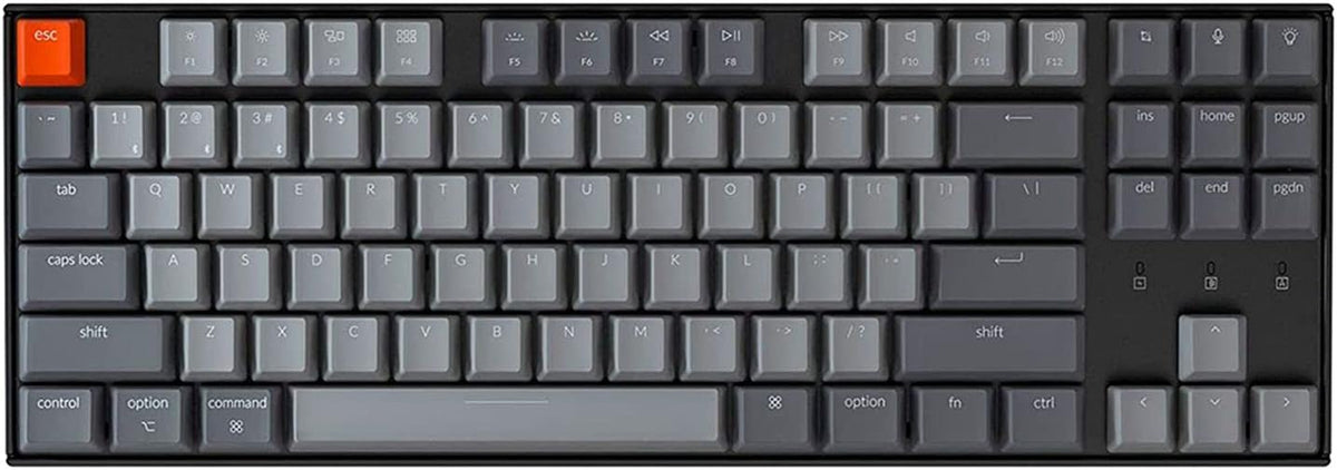 Keychron K8 Tenkeyless Wireless Mechanical Keyboard, RGB Backlight, Bluetooth, Type-C Wired, Gateron G Pro Blue Switch W207