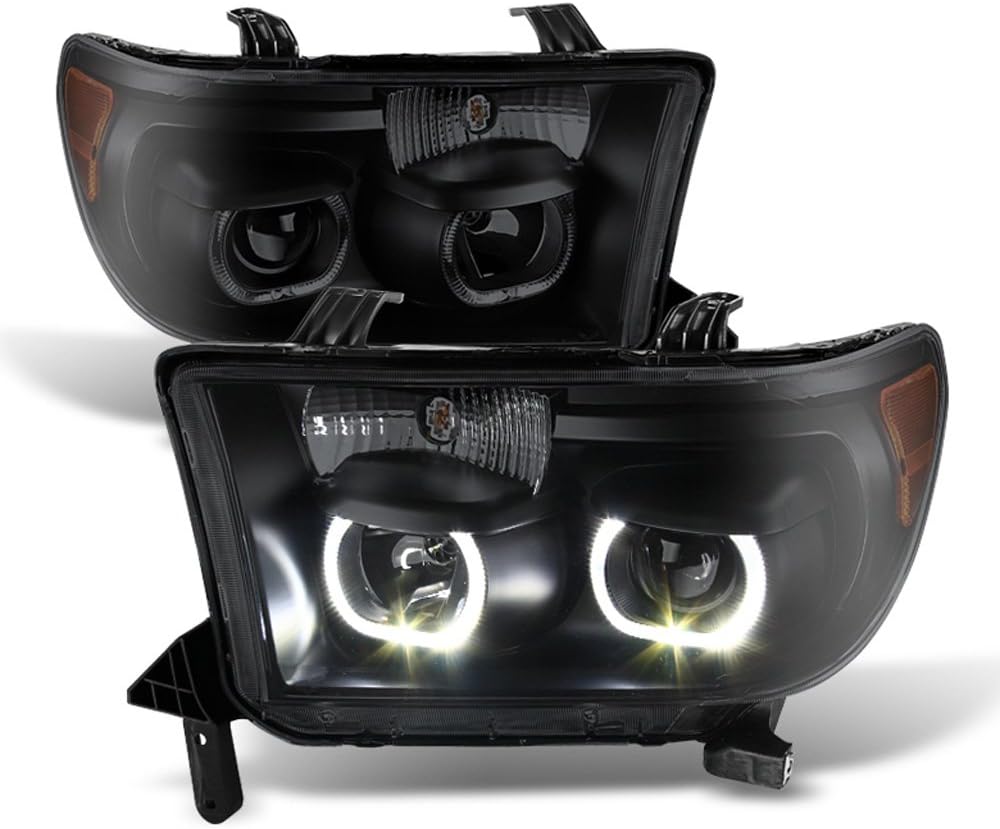 Black Smoked LED Projector Headlights Headlamps X21446