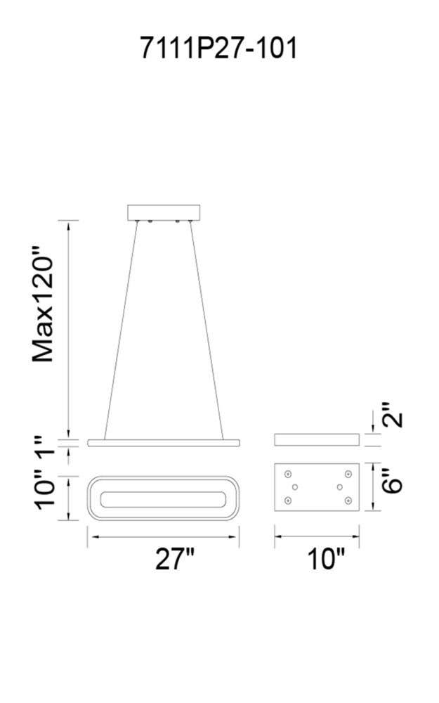 Black Finish LED Island Chandelier O491692