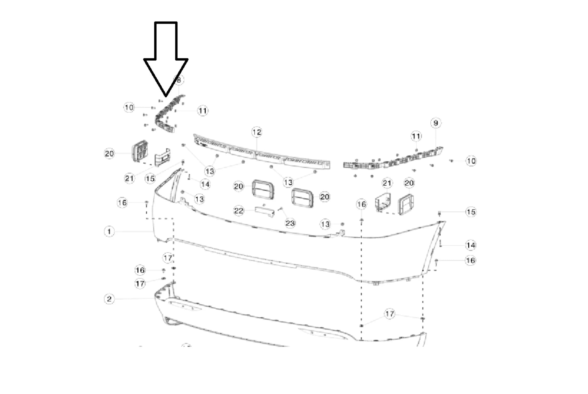 Rear Bumper Left Wing Bracket N820716