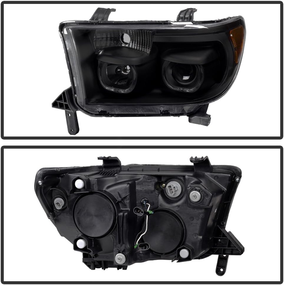 Black Smoked LED Projector Headlights Headlamps X21446