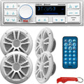 Marine Stereo & Four Speakers Boat Audio Bundle with Bluetooth Q6088