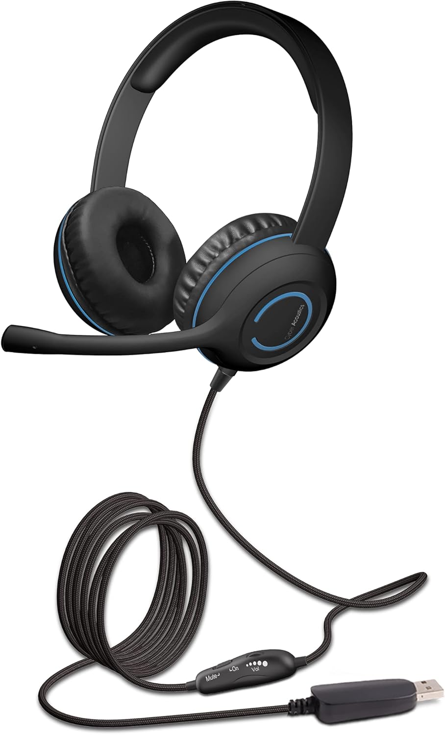 Stereo USB Headset with Noise Cancelling Mic and Adjustable Mic Boom O12464