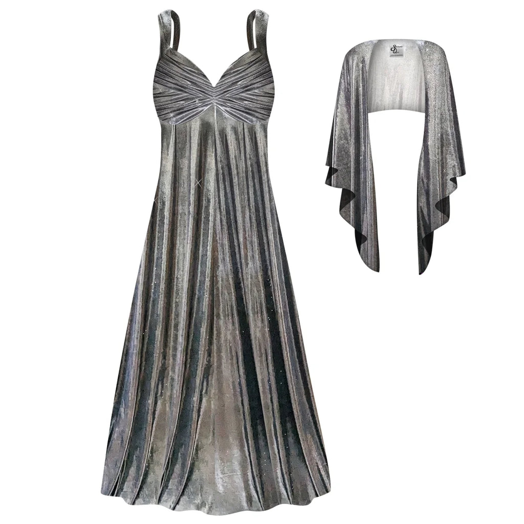 Silver Metallic Party Dress B429555