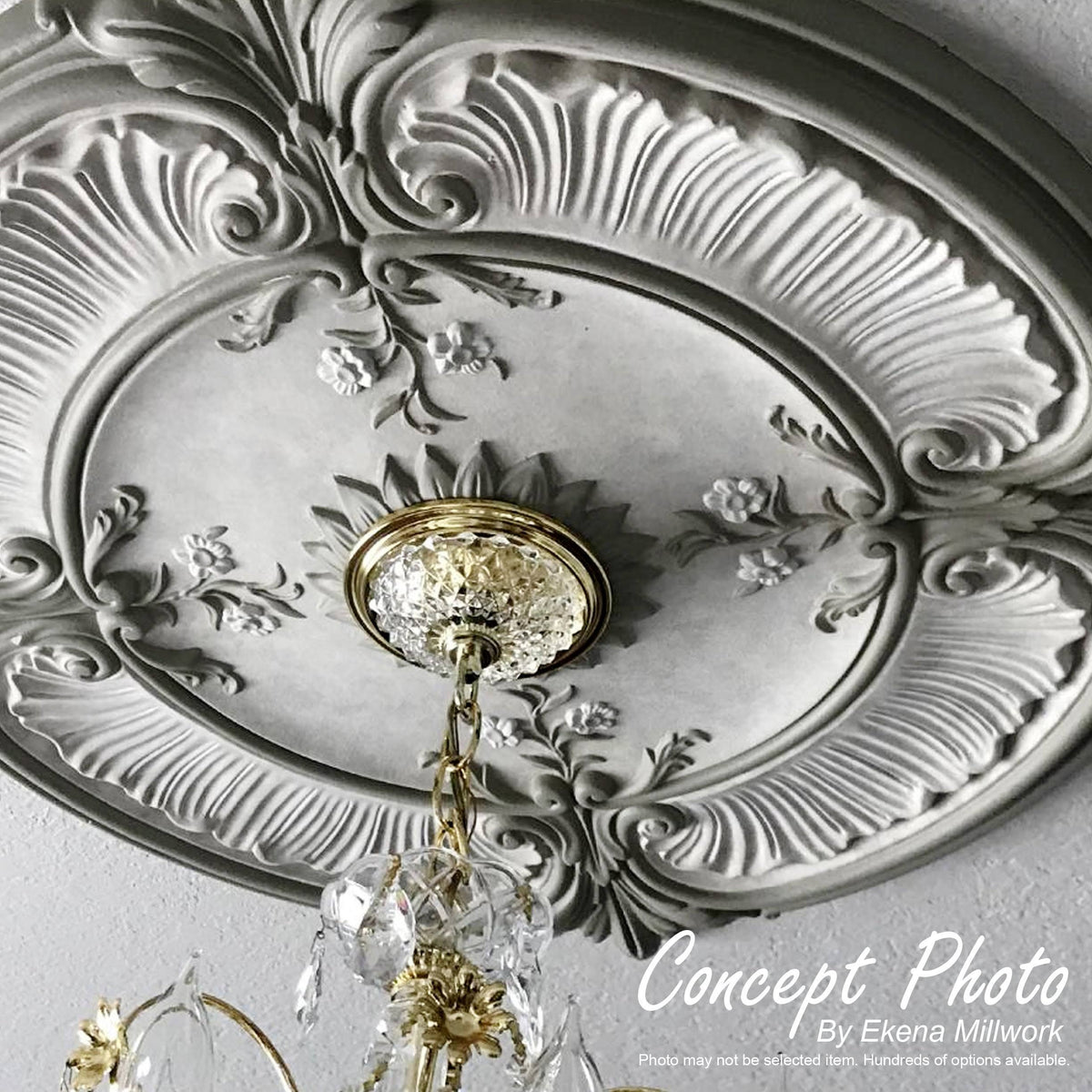 Pale Gold Hand-Painted Ceiling Medallion Q38684