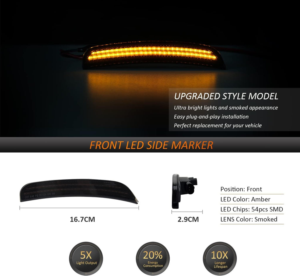 Smoke Lens LED Side Marker Light Kit, Pack of 4 D29820