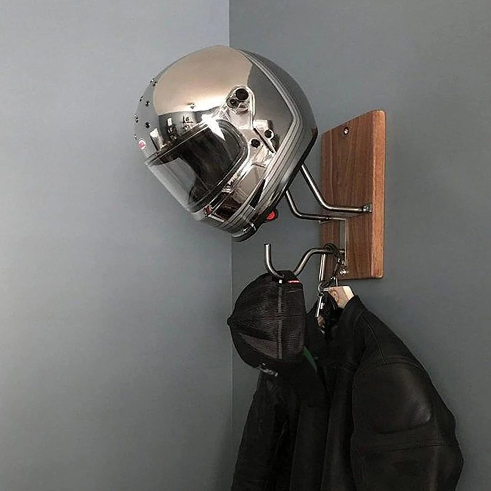 Wooden Wall Mounted Headhelmet Rack G84046