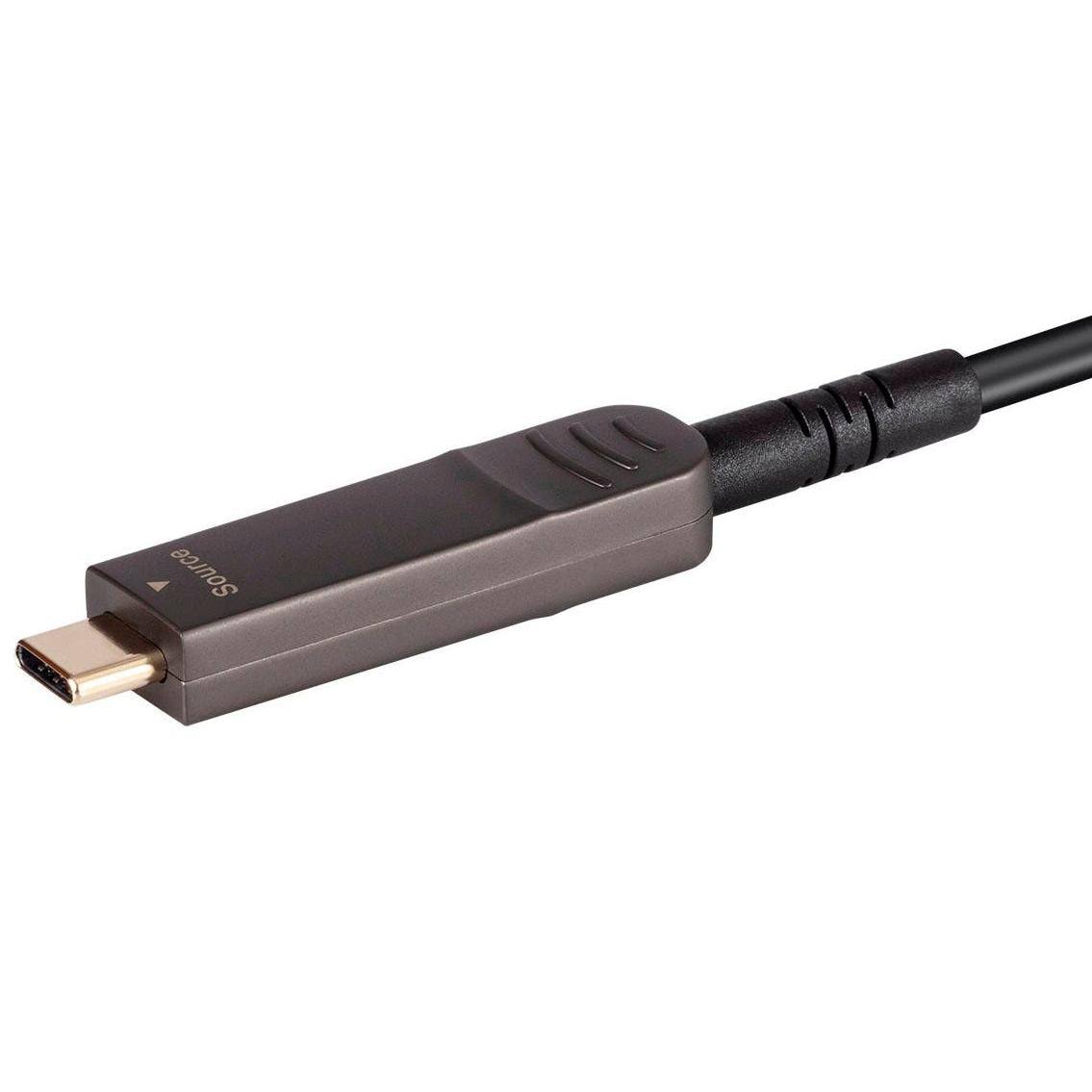 USB 3.1 Type-C to HDMI Video Cable, 30 Feet, Black, 4K@60Hz, Fiber Optic, AOC, Gold Plate N393