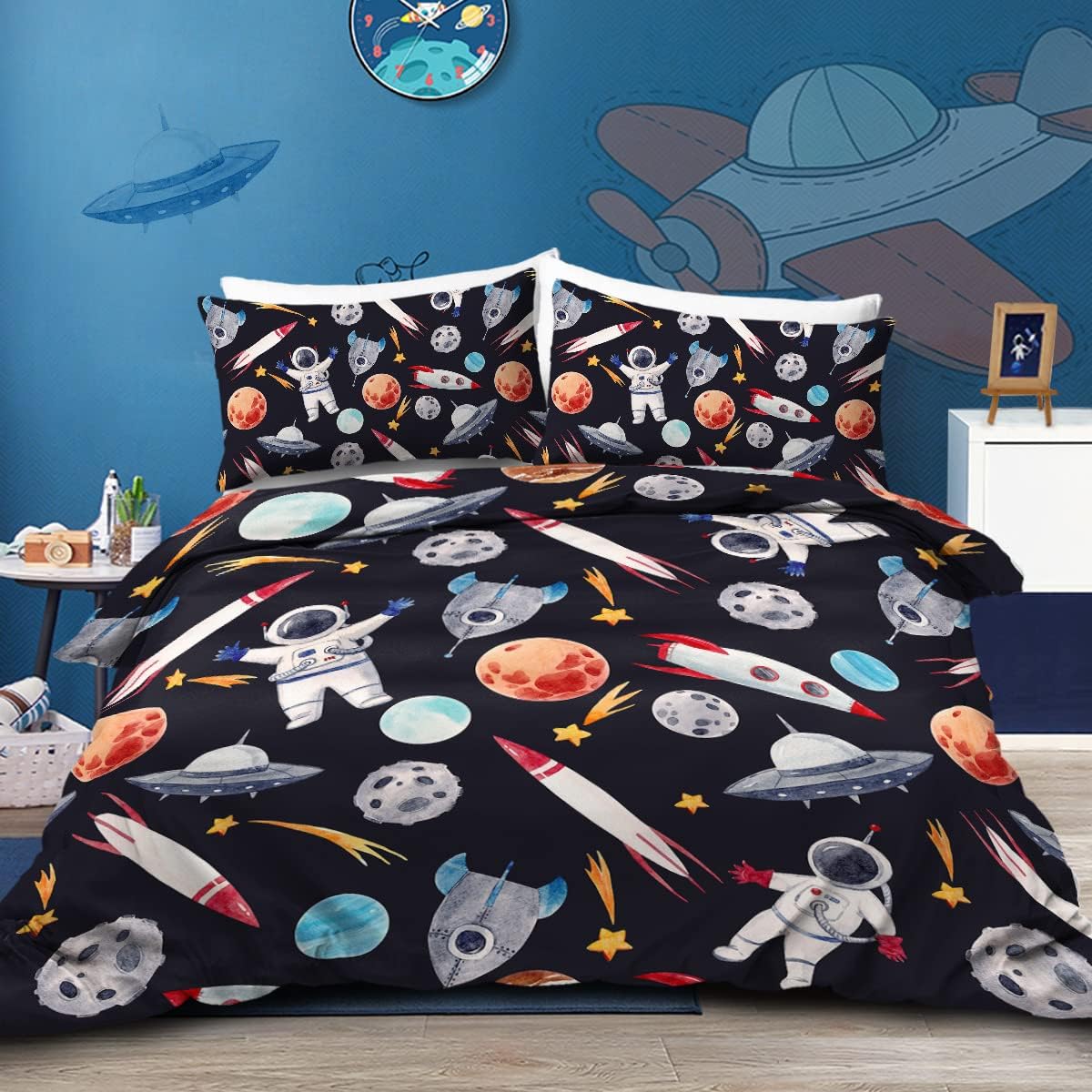 Red Heart Cartoon Farm Animals Duvet Cover Bed Set (Full) S1764