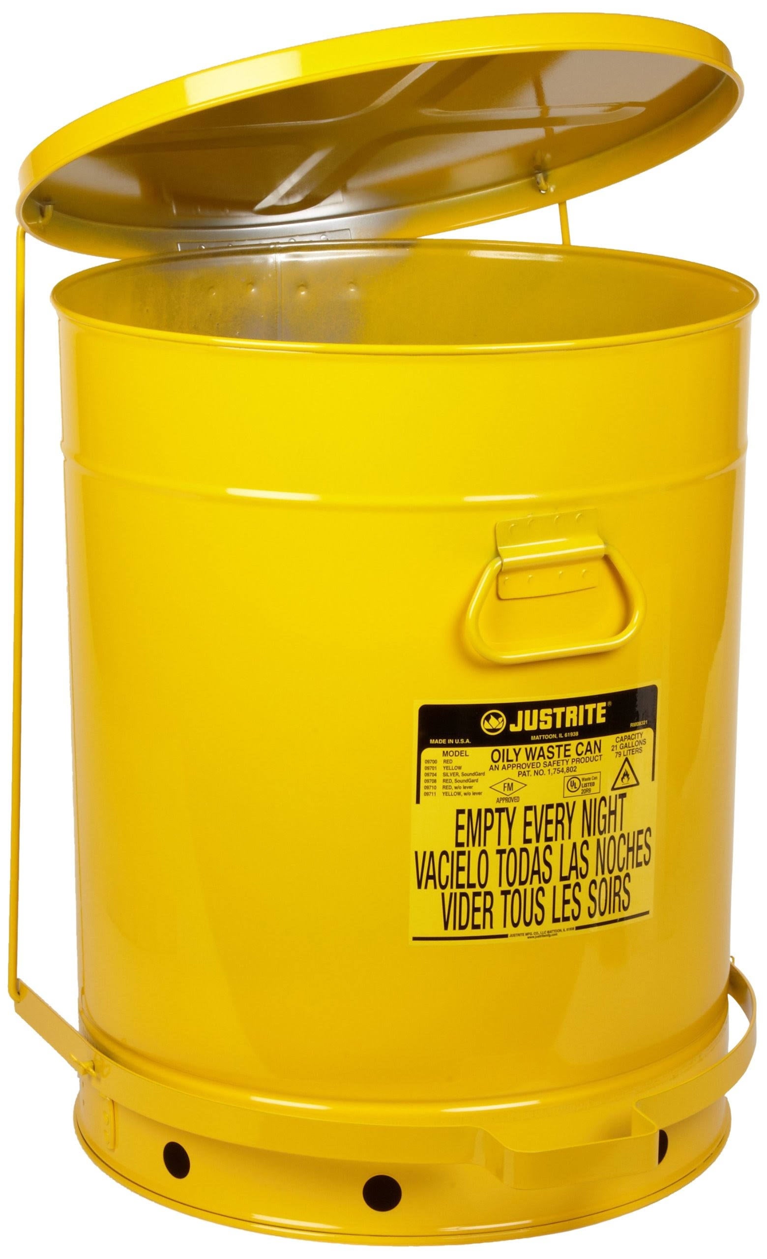 21 Gallon Yellow Oily Waste Can K9468