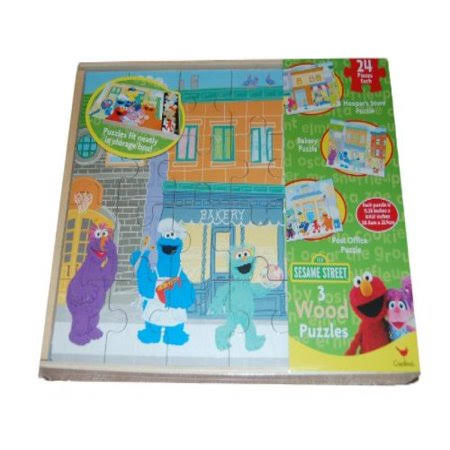 3 Pack Wooden Puzzles in Wood Storage Box E975