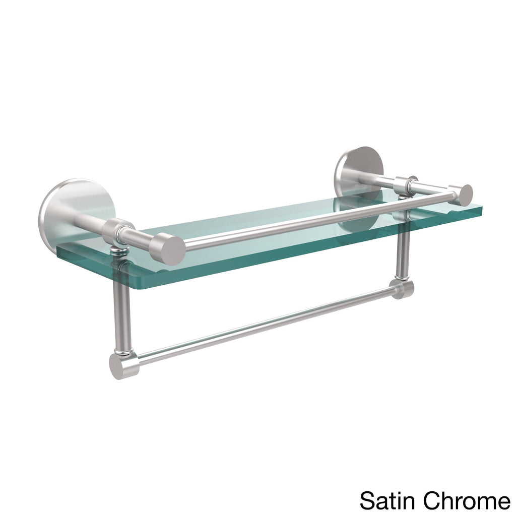 16-Inch Gallery Glass Shelf with Towel Bar Antique Pewter N702704
