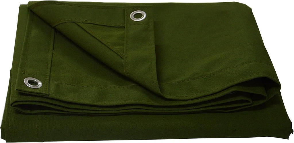 Canvas Tarp 6'x8' with Rustproof Grommets, 10oz Heavy Duty Tarpaulin Cover, Finished Size 6 x 8 Feet Pack of 2 U29079